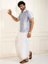 Men's Lavender Silk Blend Ethnic Shirt